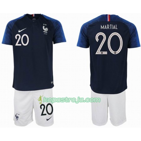 Billiga Fotbollströjor Frankrike MARTIAL 20 2 star Barn VM 2018 Hemma tröja